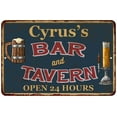 thumbnail image 1 of Cyrus's Green Bar & Tavern Rustic Sign 12 x 18 Matte Finish Metal 112180047298, 1 of 1
