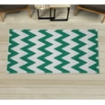 thumbnail image 1 of Shapes Decorative Rug, Chevron Pattern Classic Geometrical Horizontal Zig Zag Stripes Retro Artwork, Quality Carpet for Bedroom Dorm and Living Room, 6 Sizes, Forest Green, by Ambesonne, 1 of 1