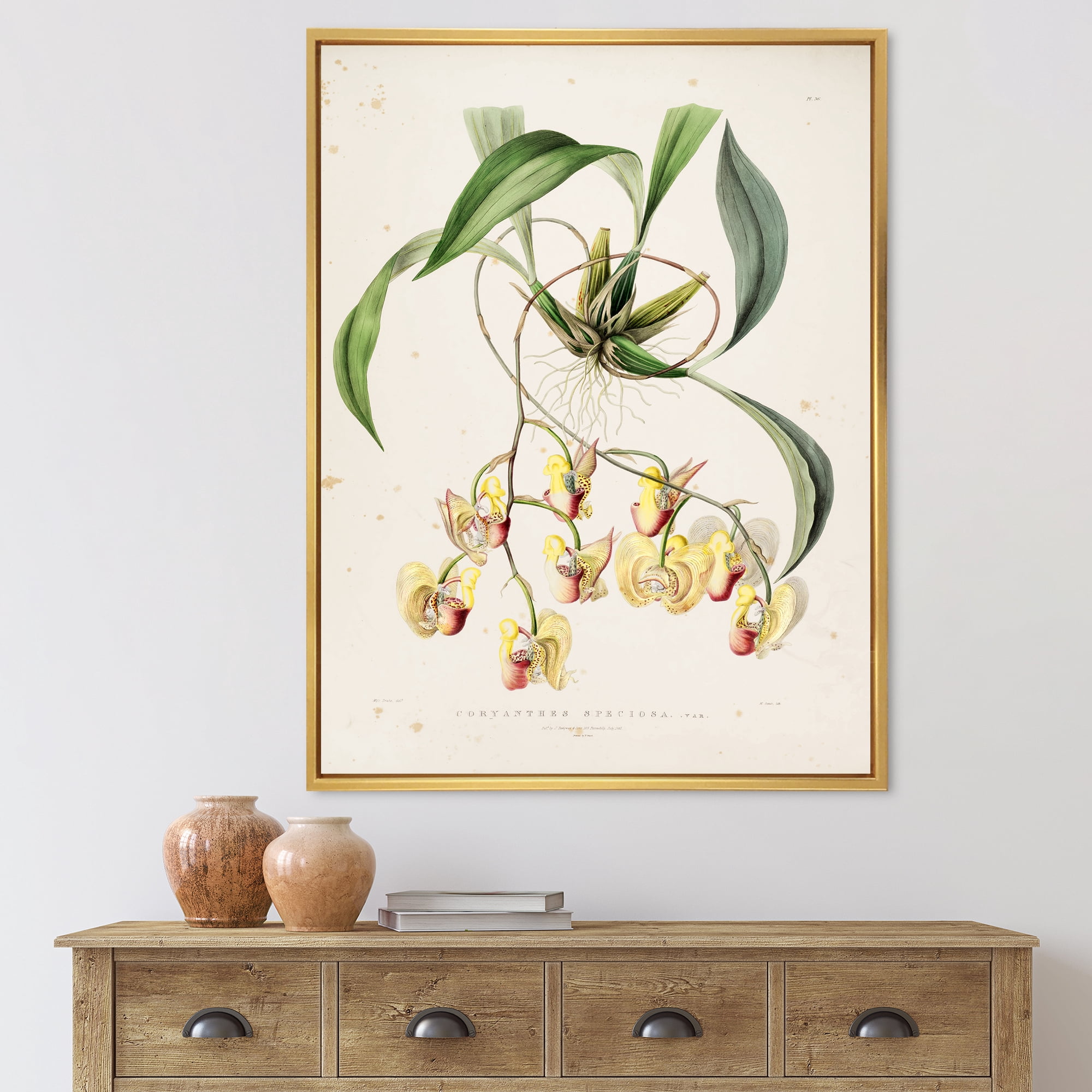 Designart 'Blossoming Vintage Flower I' Traditional Framed Canvas Wall Art Print