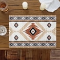 thumbnail image 2 of Placemats for Dinning Table Set of 8, Orange Beige Boho Vintage Ethnic Tribal Southwestern Burlap Kitchen Place Mats Waterproof Cloth Table Mats, Indoor Outdoor Placemats Easy Clean Dinner Decor, 2 of 8