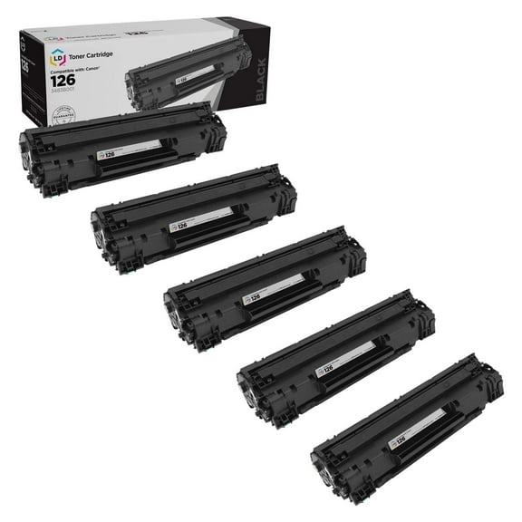 LD Products Compatible Replacement Toner Cartridge for Canon 126 3483B001 Black 5pk
