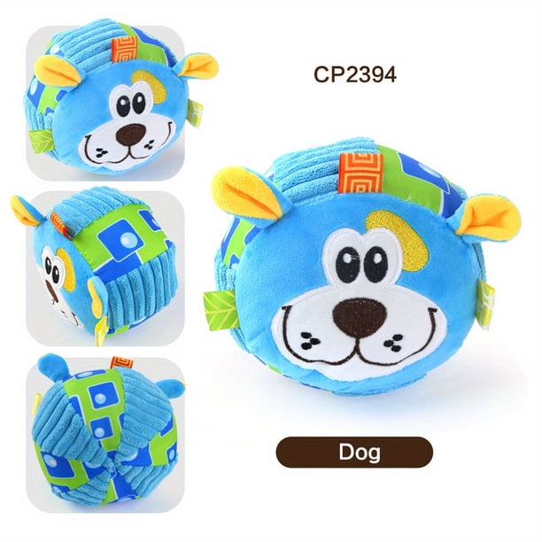 Cartoon Puppet Animal Fitness Ball Baby Hand Grab Soft Plush Bell Ball Educational Toys