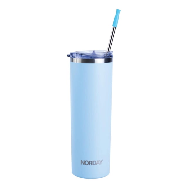 Vasos de Acero Inoxidable - Termo Tumbler de 22oz -660ml | Vaso Termico | Mantiene La Temperatura Entre 8 y 24 Horas - Bebidas Frias y Calientes | Tapa Antiderrame - Ideal Para azul cielo 22oz – 660m NORDAY SKITBLACK