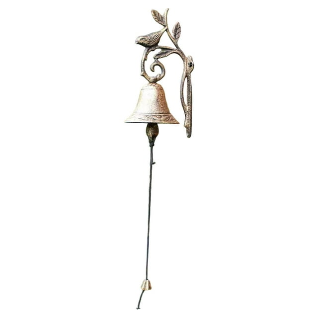 Campana de cena de fundición decorativa con agitación manual, campana de puerta montada en la pared, campanas de puerta para pájaros para decoración d