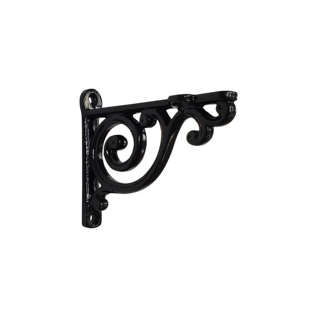 Supports d'Étagère en Fonte 4′′ X 3,5′′ – Supports Décoratifs Faits à la Main en Fonte de Sable, Fini Noir Enduit de Poudre – Supports Muraux Robustes pour Usage Intérieur et Extérieur, Ensemble de 2 avec Vis