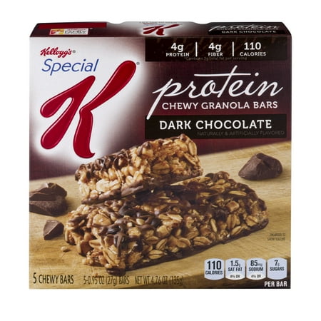 La protéine Special K de Kellogg Chewy Granola Bars Chocolat noir - 5 CT