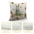 thumbnail image 4 of Easter Throw Pillow Cushion Case, Bunny on Grass and Strawberries Pattern Rabbit Illustration, Decorative Square Accent Pillow Cover,  Green Red White, 4 of 5