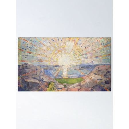Edvard Munch - The Sun (Solen) (1911) Canvas Poster Decor Landscape Office Room Decor Gift