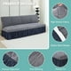 thumbnail image 5 of Xiao Hua 1 piece simple armless folding sofa cover skirt, Red all inclusive elastic sofa cover 74.8 * 82.7 inches, 5 of 5