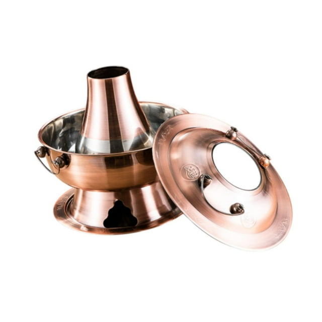 Olla de cobre para calentar alimentos, elegante olla para cocinar en restaurantes, bufés y el hogar. violeta 30CM