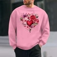 thumbnail image 2 of Goodeals Men's Fleece Sweatshirts 2025 Happy Valentine's Day Sweatshirt Comfy Long Sleeve Sweater Oversized Round Neck Heart Print Clothes(Pink,M)Flash Deals, 2 of 6