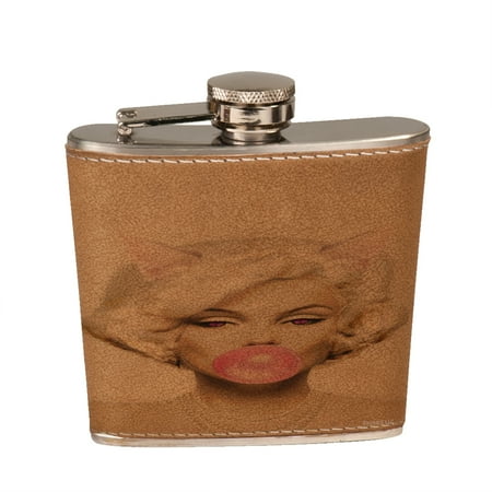 

KuzmarK 6 oz. Leather Pocket Hip Liquor Flask - Prom Queen Pretty Kitty