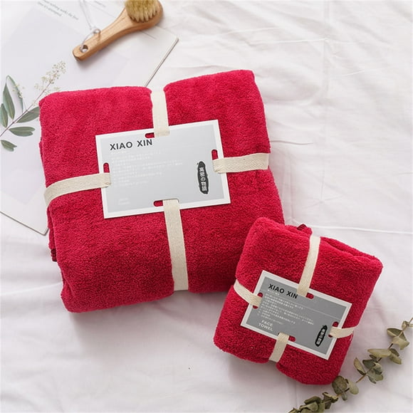 Ensemble de Serviette de Bain et de Serviette pour le Visage Portable / Serviette en Microfibre 2-en-1 pour Femmes / Serviette de Voyage à Séchage Rapide à Haute Absorption d'Eau / Serviettes Douces pour la Maison, le Gym, la Plage et le Camping / Comprend une Grande Serviette de Bain