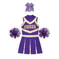 thumbnail image 4 of iixpin Cheer Leader Costume for Girls Sports Dress Outfit 6-16 Years Cheerleading Uniform Performance Dancewear B Purple 6, 4 of 6