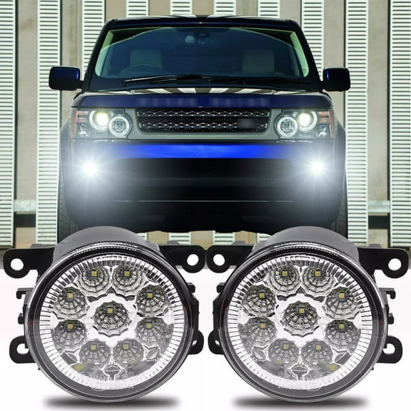 LED Bumper Clear Fog Light Lamps DRL 6000K White 2Pcs fit for Land Rover Range Rover Sport 2009-2013