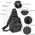 thumbnail image 4 of Crossbody Bags for Men, Oxford Waterproof Fabric Small Outdoor Hiking, Chest Pack for Men with Adjustable Shoulder Strap, Khaki, 4 of 7