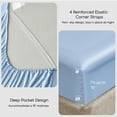 thumbnail image 3 of MR&HM Satin Sheet Set Queen 4 Pcs, Silky Elegant Luxurious Queen Size Bed Sheets, with Flat Sheet, Deep Pocket Fitted Sheet for Mattress and Matching Satin Pillow Cases (Queen Size, Light Blue), 3 of 7