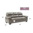 thumbnail image 4 of Glory Furniture Marta Faux Leather Sofa in Gray, 4 of 4