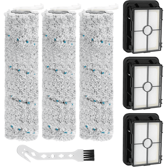 3 Pack Multi-Surface Brush Rolls 2787 and Vacuum Filters 1866 Compatible with Bissell CrossWave Max 2554 2554A 2590 2593 2596, HydroSteam Plus 35151 3515 35152 3513 3518 Vacuums, Part 1618638,1608684