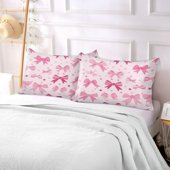 Pillow Case Plush Pillow Pink Bowknot Pattern Case standard size/King size/Queen size Bed Pillow Pillowcases