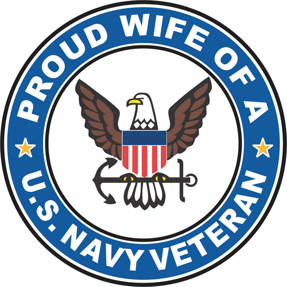 3.8 Inch U.S. Navy Veteran Proud Wife Decal