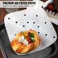 thumbnail image 4 of 100 Pieces Air Fryer Disposable Parchment Paper Non-stick Rectangle Baking Paper Natural Wood Pulp Liners for Cooking Baking Air Fryers Steamer Microwave White 9in, 4 of 8