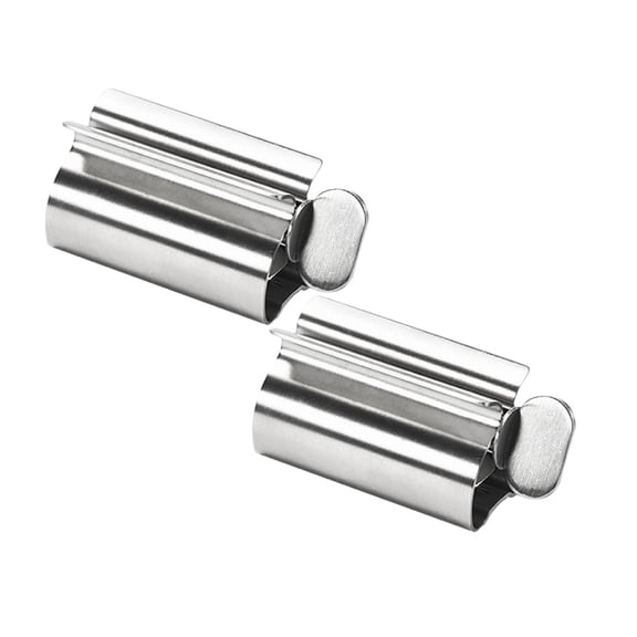 2 Pcs Toothpaste Tube Squeezer, oothpaste Roller Squeezer Tool Metal Tooth Paste Holder, Metal Toothpaste Tube Wringer Seat Holder Stand for Bathroom