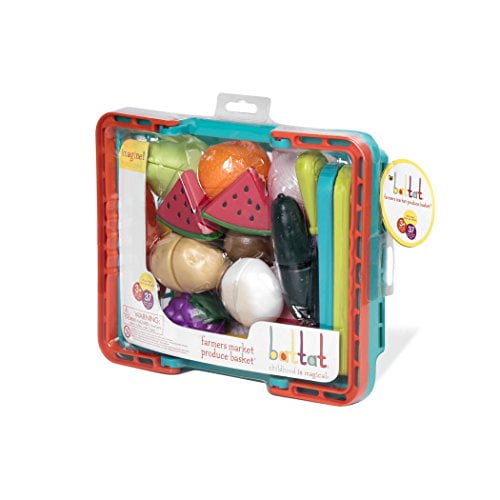 Battat Farmers Market Basket Toy Kitchen Accessories Pretend