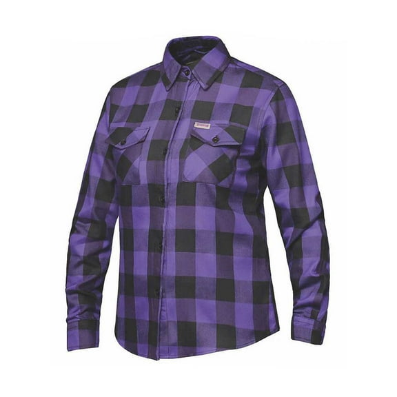 Derringer Women's Rugged Button Long Sleeve Plaid Flannel Shirt, Purple (XL)