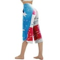 thumbnail image 5 of HEILAU 4th of July Capri Pants for Women American Flag Printed High Waisted Cropped Sweatpants Independence Day Casual Summer Capris, 5 of 5