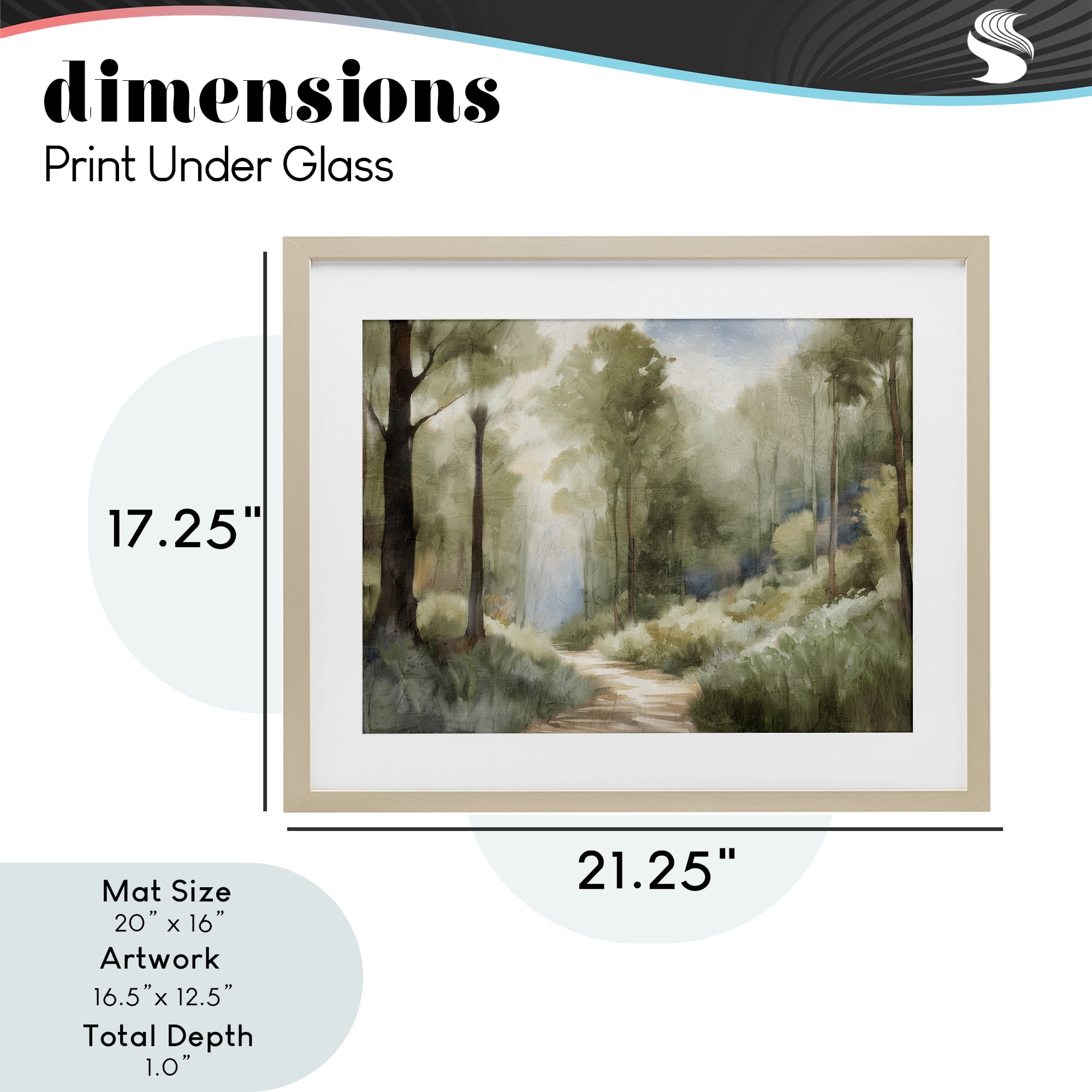 Hazy Atmospheric Walk Birch Framed Print Under Glass, design by Kim Allen
