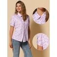 thumbnail image 2 of DARING DIVA Contrast Trim Puff Sleeve Peasant Shirt S Light Purple, 2 of 6