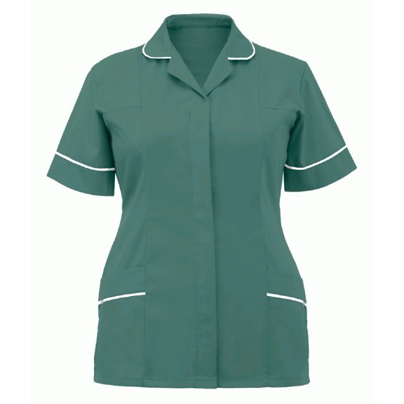 Scrub Tops for Women Short Sleeve Casual Lapel Solid Color Working Uniform Blouse Comfortable Durable Scrub Shirt with Pockets