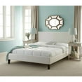 Premier Zurich Faux Leather Queen White Upholstered Platform Bed Frame