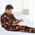 thumbnail image 4 of Wukai Colorful Tulips Men's Long-Sleeve Pajama Set - Comfortable Sleepwear with Button-Down Shirt and Pants-Large, 4 of 6
