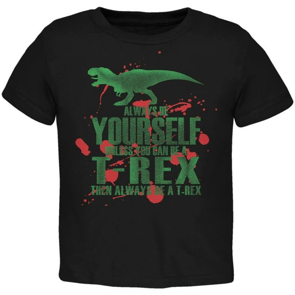 Jurassic - Always Be Yourself T-Rex Attack Jurassic Black Toddler T-Shirt - 3T