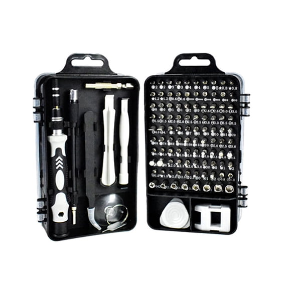 Riwesomey Juego de destornilladores 110 en 1, juego de puntas de destornillador, dispositivo de reparación de computadoras de teléfono móvil de Artesanía negro