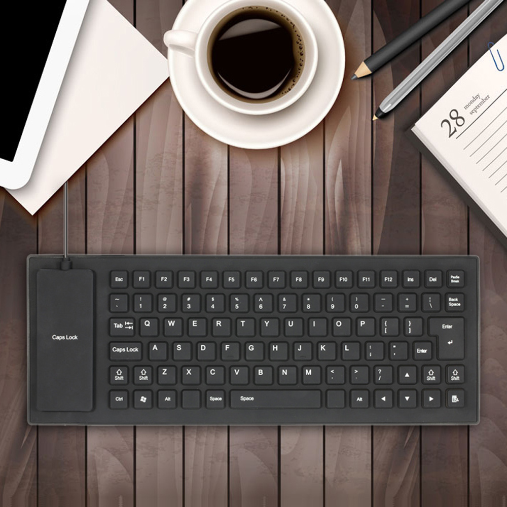 85 Keys Foldable Flexible Rollup USB Wired Silicone Keyboard Water