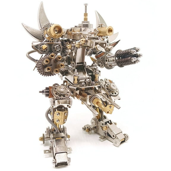 DIY 3D Metal Mecha Model Kit with Tools – Mechanical Stainless Steel Handmade Assembly Robot Figure, Steampunk Collectible Display Model for Adults and Teens