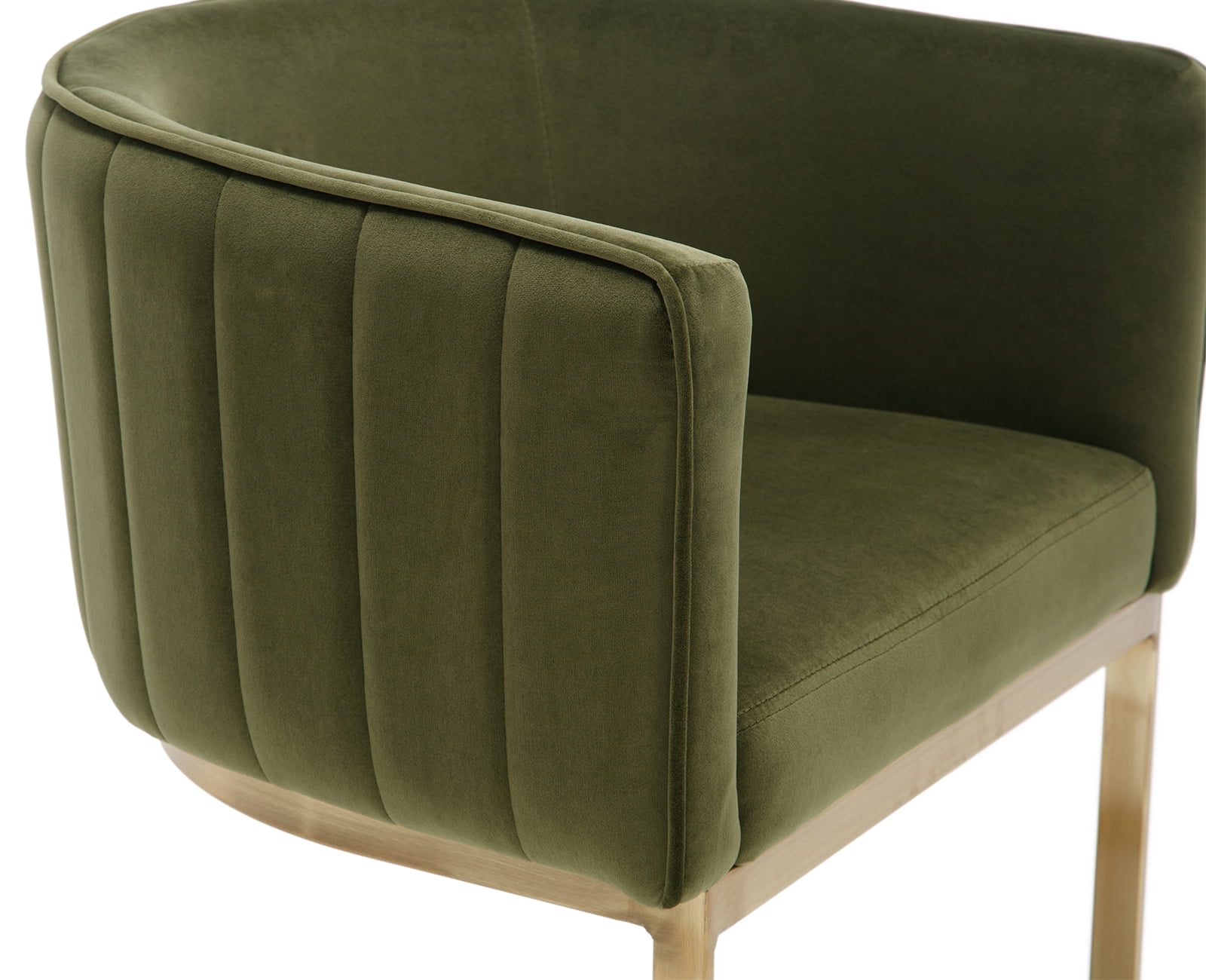 Dayalane Modern Barrel Dining Chairs Set of 2, Velvet Upholstered Kitchen snd Dining Room Side Chairs, Comfy Armchair with Metal Frame for Dining Room Living Room Bedroom Cafe, Green