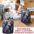 thumbnail image 3 of Quilted Laundry Basket Storage Hamper Floral Tote for Home Organization, 3 of 7