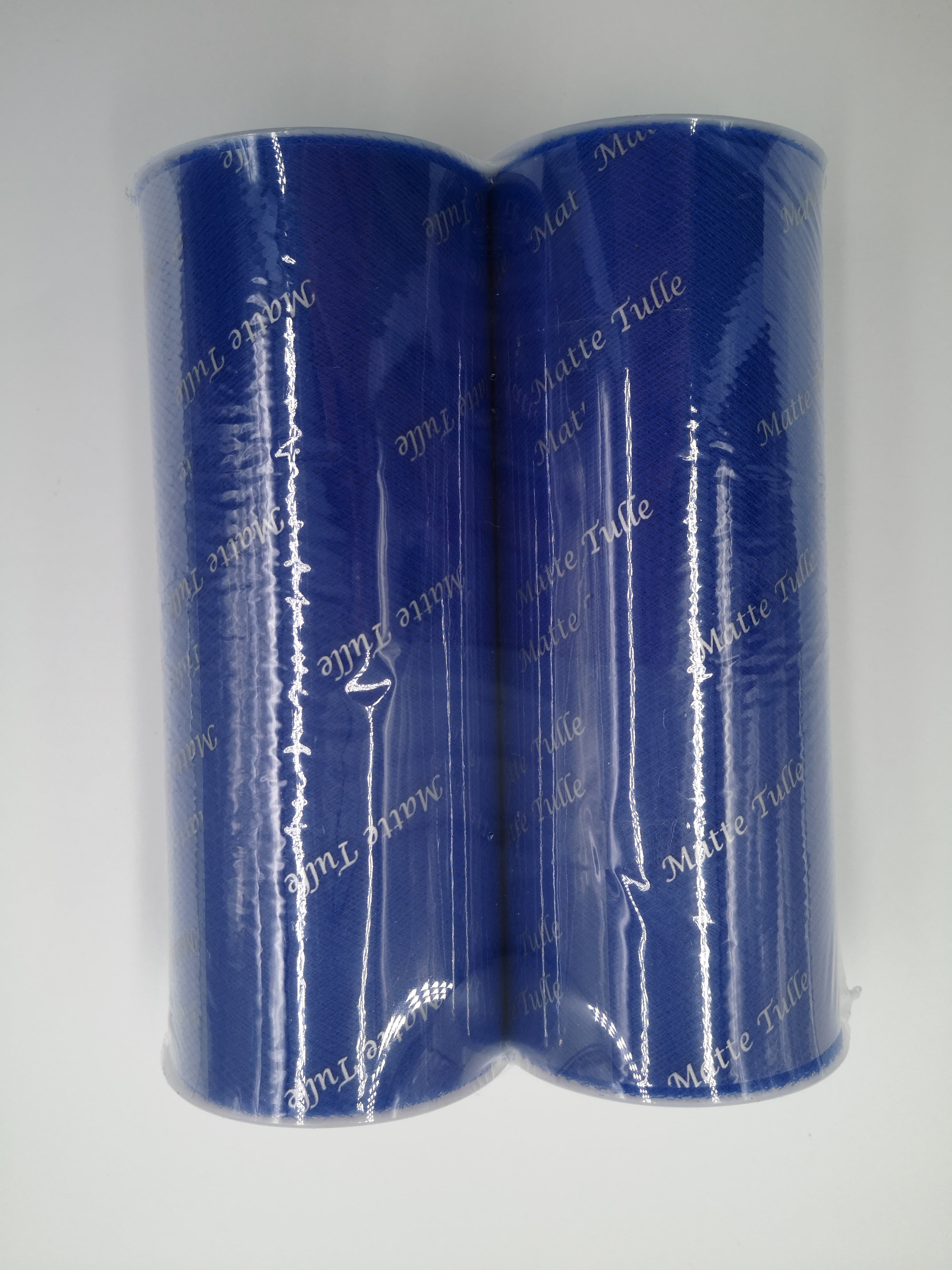(2 pack) Fuzhou 6"*25yd matte tull fabric royal blue,100% polyester, by the bolt