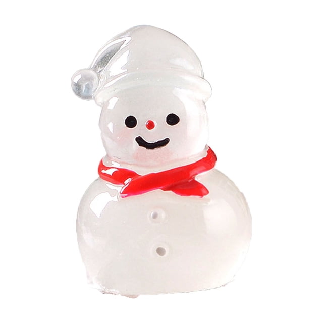 Christmas Cutesnowman Snow Scene Small Ornaments Glowing Snowman Desktop Decorative Accessories