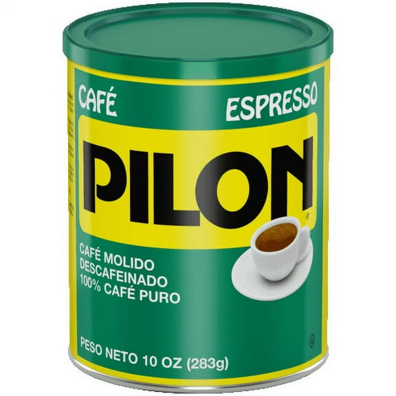 Cafe Pilon Decaf Espresso, Ground Coffee Can, 10 oz