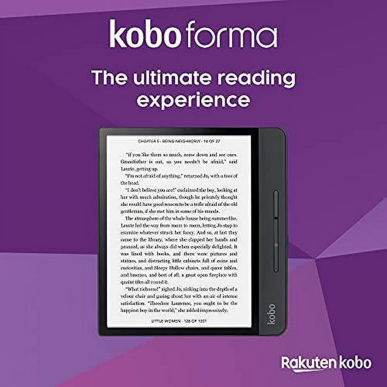 Kobo Forma eReader - 8 HD Carta E Ink most lightweight touchscreen,  Page-turn buttons, ComfortLight PRO, waterproof
