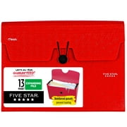 Five Star 13 Pocket Expanding File, 13" x 9 5/8", Fire Red(351440A-WMT)