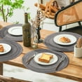 thumbnail image 4 of Tickjoy 15 in Round Placemats Set of 4, Washable Woven Placemats for Kitchen Dining Table, Grey Table Placemats, 4 of 6