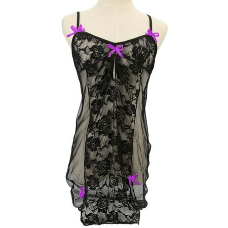

Kmxyo Short Sleep Dress V Neck Sleeveless Lace Patchwork Pajamas Dress Sleeping Clothes