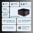 thumbnail image 4 of Mini PC pequeña T9 Plus de cuatro núcleos con Windows 11, CPU Intel N150/N100, LPDDR5 de 16 GB, SSD de 256/512 GB/1 TB, LAN dual de 1000 M, NUC de tres HD, 4 of 5