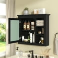 thumbnail image 2 of 29" Medicine Cabinet, Bathroom Wall Mounted Cabinet with Adjustable Shelves,Open Storage and Mirror, Modern Wood Over Toilet Organizer for Living Room, 2 of 9